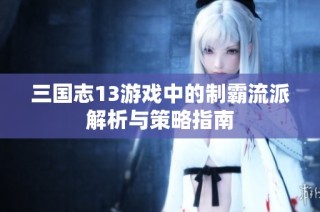 三国志13游戏中的制霸流派解析与策略指南