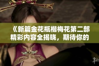 《新篇金花瓶楷梅花第二部精彩内容全揭晓，期待你的阅读与分享》