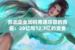 苏北企业加码南通项目的背后：20亿与12.5亿的资金布局解析