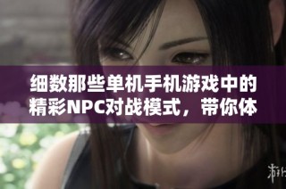 细数那些单机手机游戏中的精彩NPC对战模式，带你体验战斗新乐趣