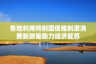 各地利用特别国债推刺激消费新政策助力经济复苏