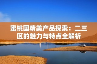 蜜桃国精美产品探索：二三区的魅力与特点全解析