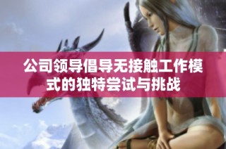 公司领导倡导无接触工作模式的独特尝试与挑战