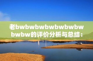 老bwbwbwbwbwbwbwbwbw的评价分析与总结：探讨其背后的深意与影响