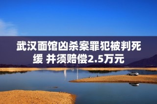 武汉面馆凶杀案罪犯被判死缓 并须赔偿2.5万元