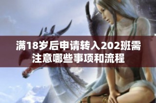 满18岁后申请转入202班需注意哪些事项和流程