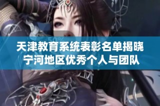 天津教育系统表彰名单揭晓 宁河地区优秀个人与团队获奖