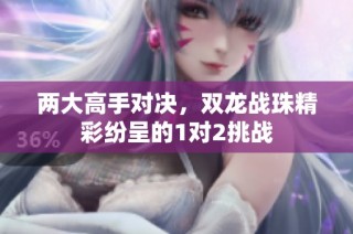 两大高手对决，双龙战珠精彩纷呈的1对2挑战