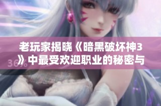 老玩家揭晓《暗黑破坏神3》中最受欢迎职业的秘密与体验分享