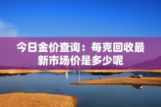 今日金价查询：每克回收最新市场价是多少呢