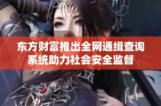 东方财富推出全网通缉查询系统助力社会安全监督