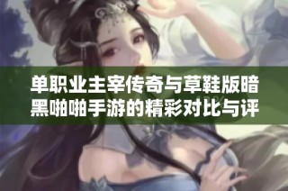 单职业主宰传奇与草鞋版暗黑啪啪手游的精彩对比与评测分析