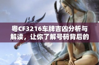 粤CF3216车牌吉凶分析与解读，让你了解号码背后的命运玄机