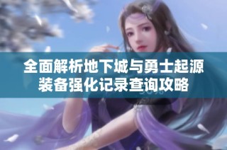 全面解析地下城与勇士起源装备强化记录查询攻略