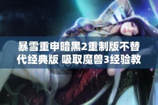 暴雪重申暗黑2重制版不替代经典版 吸取魔兽3经验教训