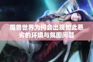 魔兽世界为何会出现如此恶劣的环境与氛围问题