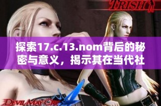 探索17.c.13.nom背后的秘密与意义，揭示其在当代社会中的重要性与影响。