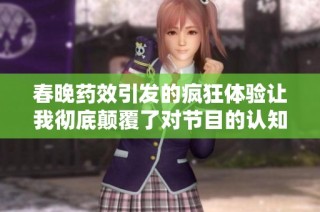 春晚药效引发的疯狂体验让我彻底颠覆了对节目的认知和期待