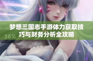 梦想三国志手游体力获取技巧与财务分析全攻略