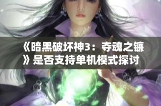 《暗黑破坏神3：夺魂之镰》是否支持单机模式探讨
