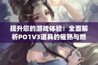 提升您的游戏体验：全面解析PO1V3道具的催熟与燃烧技巧(1)