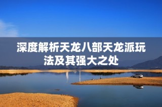 深度解析天龙八部天龙派玩法及其强大之处