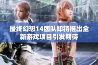 最终幻想14团队即将推出全新游戏项目引发期待