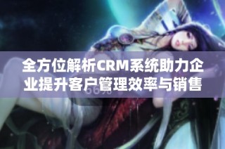 全方位解析CRM系统助力企业提升客户管理效率与销售业绩