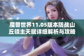 魔兽世界11.05版本防战山丘领主天赋详细解析与攻略分享