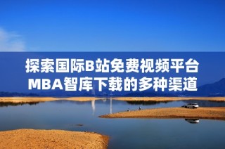 探索国际B站免费视频平台MBA智库下载的多种渠道与方式