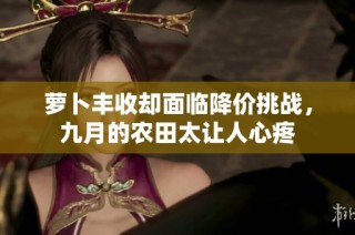萝卜丰收却面临降价挑战，九月的农田太让人心疼
