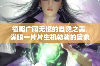 领略广阔无垠的自然之美，满眼一片片生机勃勃的景象