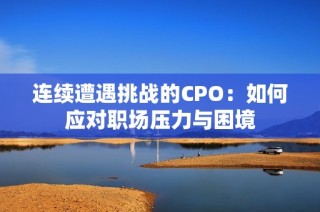 连续遭遇挑战的CPO：如何应对职场压力与困境