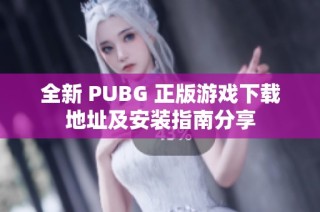 全新 PUBG 正版游戏下载地址及安装指南分享