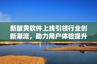 新版黄软件上线引领行业创新潮流，助力用户体验提升
