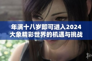 年满十八岁即可进入2024大象精彩世界的机遇与挑战