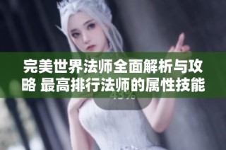 完美世界法师全面解析与攻略 最高排行法师的属性技能加点方案分享