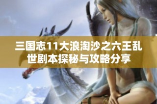 三国志11大浪淘沙之六王乱世剧本探秘与攻略分享