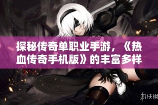 探秘传奇单职业手游，《热血传奇手机版》的丰富多样玩法全解析