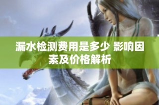 漏水检测费用是多少 影响因素及价格解析