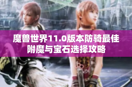 魔兽世界11.0版本防骑最佳附魔与宝石选择攻略