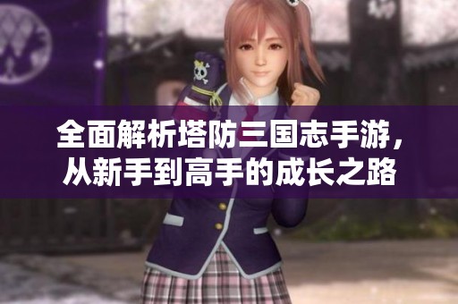 全面解析塔防三国志手游，从新手到高手的成长之路