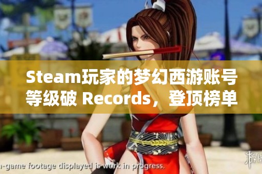 Steam玩家的梦幻西游账号等级破 Records，登顶榜单引关注