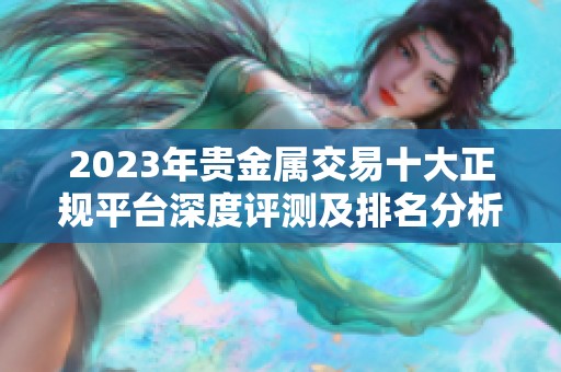 2023年贵金属交易十大正规平台深度评测及排名分析