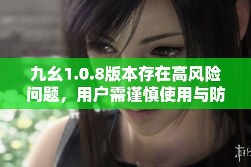 九幺1.0.8版本存在高风险问题，用户需谨慎使用与防范