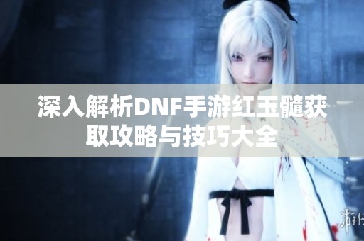 深入解析DNF手游红玉髓获取攻略与技巧大全