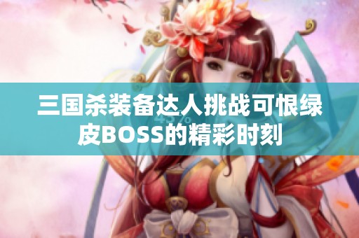 三国杀装备达人挑战可恨绿皮BOSS的精彩时刻