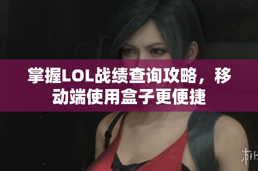 掌握LOL战绩查询攻略，移动端使用盒子更便捷