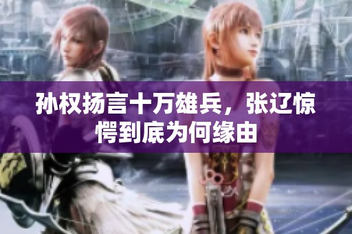 孙权扬言十万雄兵，张辽惊愕到底为何缘由