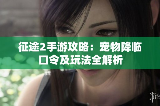 征途2手游攻略：宠物降临口令及玩法全解析